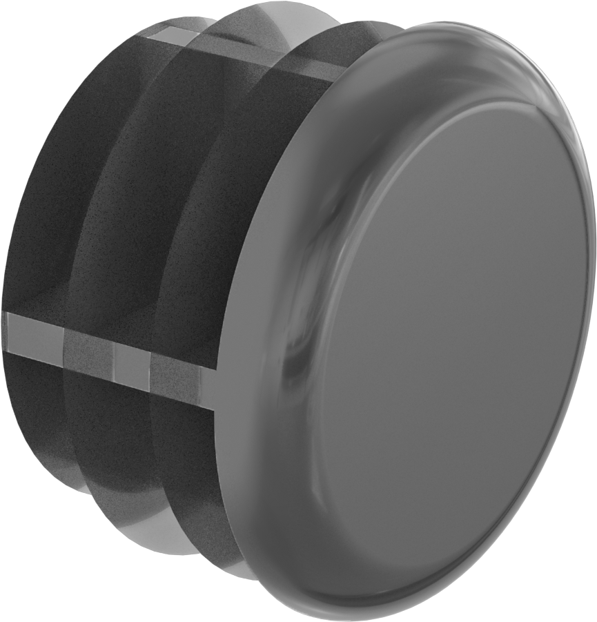 1.08" Dış Çaplı Kelepçeli Çerçeve Rayı için Kapak — 1.08", 28 mm, Plastik, Kapak