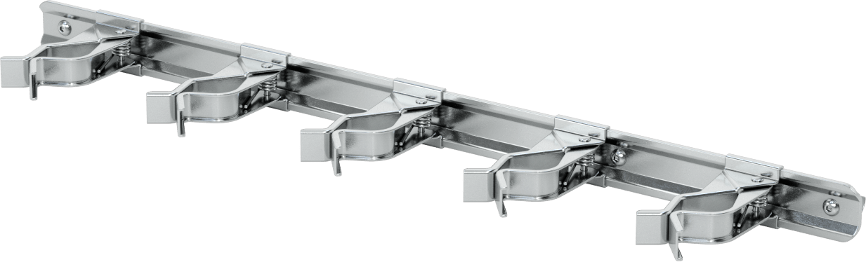 T-Yivli Çerçeve, 1.5 inç ve 40 mm Yüksekliğinde Raylı Kaplamalı Çelik Raf Alet Tutucu — 1 1⁄2", 3", 4 1⁄2", 40 mm, 80 mm, 120 mm, Takım T…