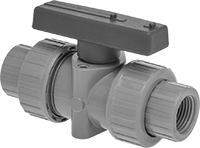 Kolay Kurulumlu Çift Bağlantalı Açma/Kapama Vanası, T-Saplı, Açık Gri CPVC Gövde