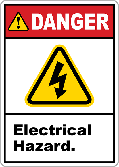 Kaza Önleme Resimli Etiketleri, Tehlike-Elektrik Tehlikesi Mesajı
