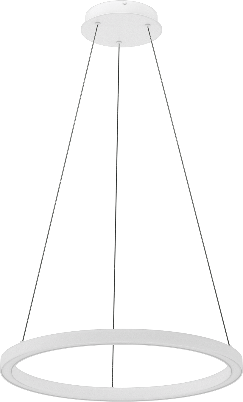 Dekoratif Tavan Işığı, Mat Beyaz Gövde, Askı, 24" Çap x 1-1/4" Yükseklik