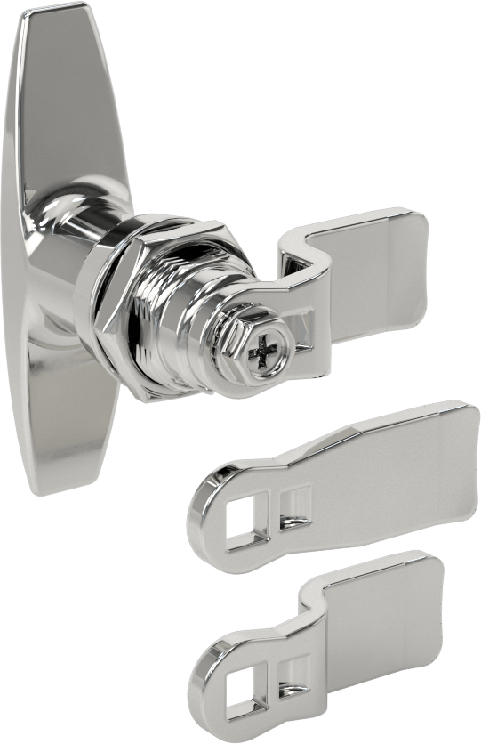 T-Kolu Kam Mandalı, Krom Kaplı Çelik, 1/8", 3/8" ve 11/16" Kilitleme Mesafesi