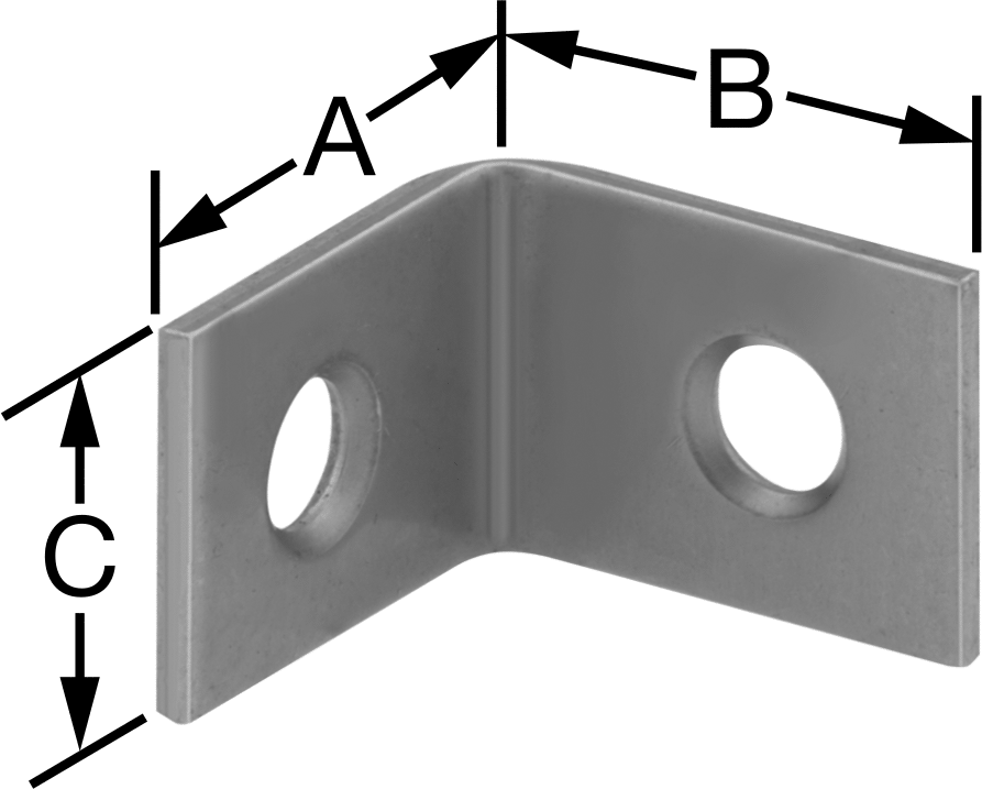 Galvanizli Çelik Köşe Braketi, 1" x 1" x 1/2"