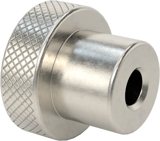 303 Paslanmaz Çelik Tırtıllı Düğme, 3/16" Çapında Dişsiz Delik ve 3/4" Baş Çapılı