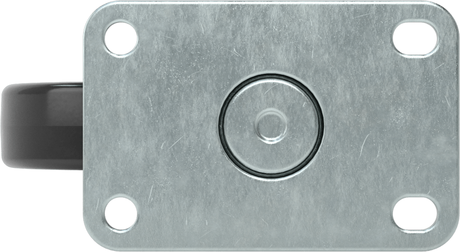 Statik Kontrol Plakalı Tekerlek, 4" Çapında x 15/16" Genişliğinde Siyah Katı Kauçuk Tekerlekli Döner Tekerlek