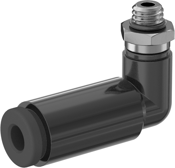 Hava için Kesme Özellikli Baskı ile Bağlantı Elemanı, Dirsek, 4 mm Boru Dış Çapı için, M5 x 0.80 mm Erkek Boru