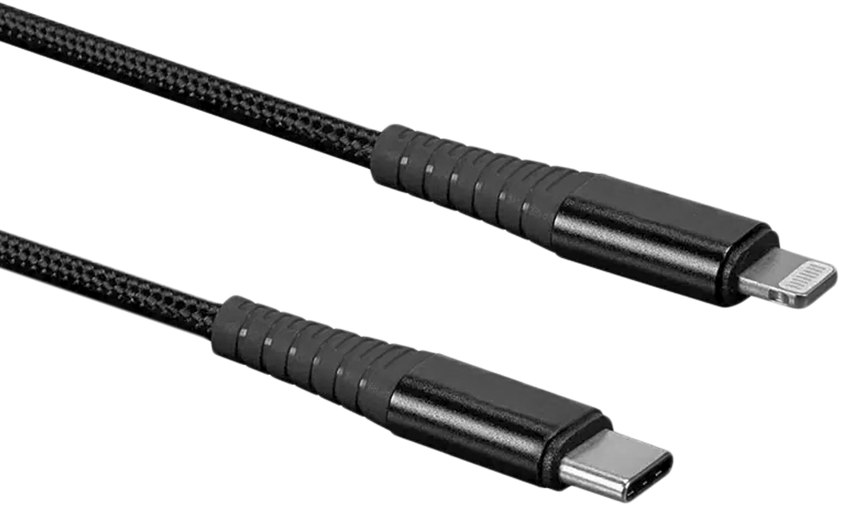 Uzun Ömürlü USB Kablosu, Çift Korumalı, USB-C x Apple Lightning Fişleri, 10' — 10 ft., Beyaz, Çift Korumalı