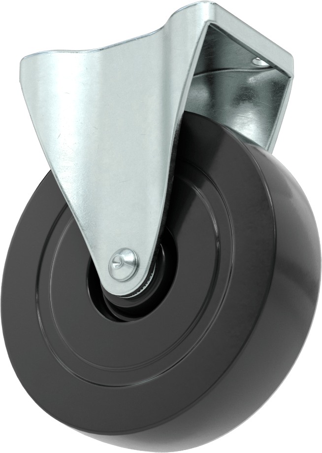 Cart-King Tekerlek, 5" Çaplı Tread-on-Core 75A Kauçuk Tekerlekli Sert — Levha, 5", Sert