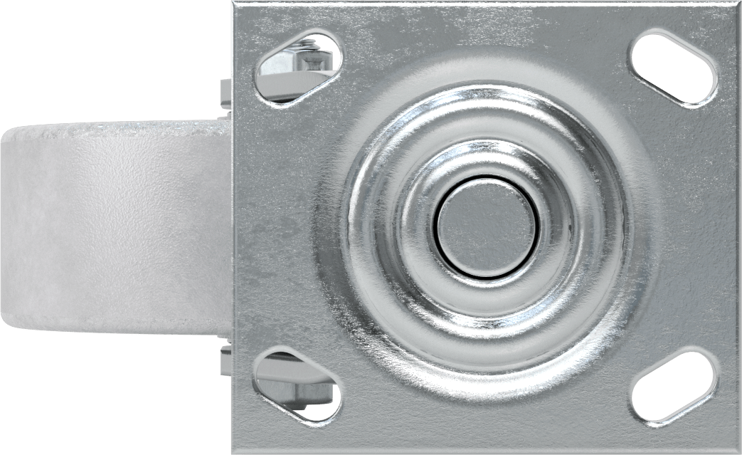 4-1/2" x 4" Plakalı Yüksek Kapasiteli Spartan Tekerlek, 6 inç Çapında Açık Rulmanlı Metal Tekerlekli Döner Ayak