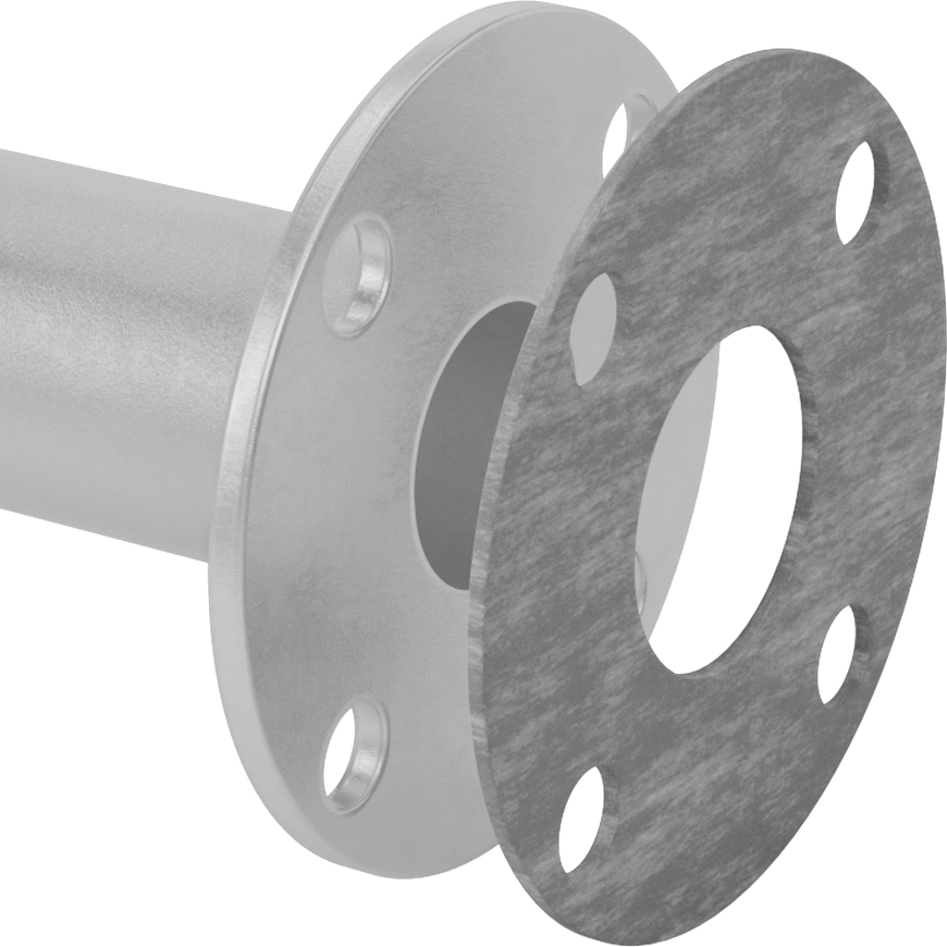 Cıvata Delikli Suya Dayanıklı Aramid/SBR Boru Contası, Düz olmayan yüzeyler için, 1/16" Kalınlık, 1 Boru Boyutu için