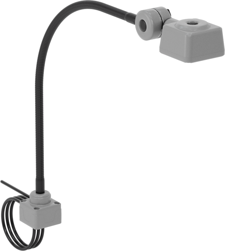 Her Yöne Uygun Makine Işığı, Bağlantı Elemanı Montajı, 19-5/8" Kol Uzanma Mesafesi, 24V DC