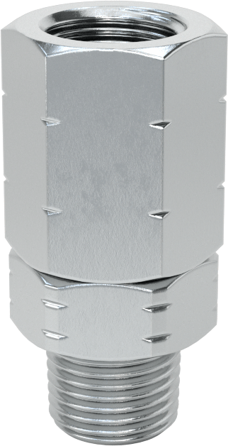 Gres Bağlantı Adaptörü, Aralıklı Döner, 1/8 NPT Dişi x 1/8 NPT Erkek — Gres