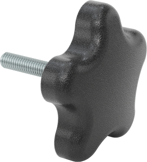 Plastik Beş Kollu Topuz, Naylon Plastik, M6 x 1 mm Diş