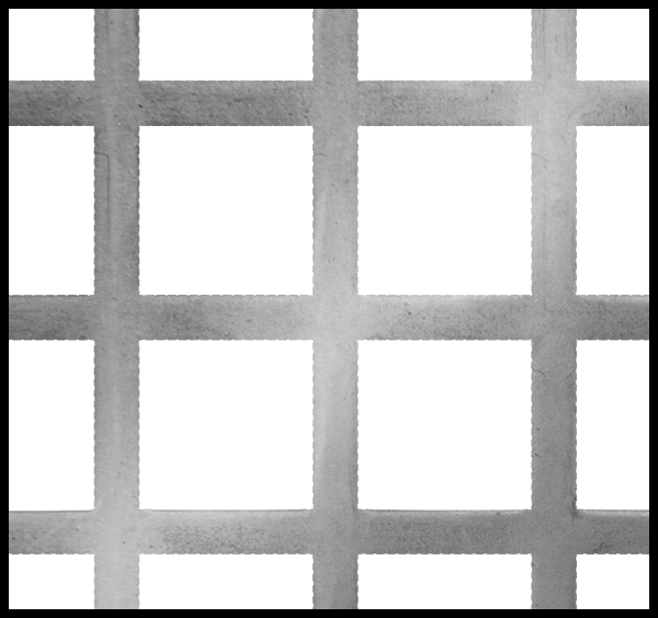Delikli Panel, Karbon Çelik, Kare Desen, 36" x 40" x 0.038"