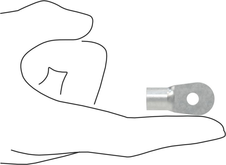 Kalay Kaplı Bakır Halka Terminalleri, Yalıtımsız, 4 AWG ve 1/4" Vida Boyutu için