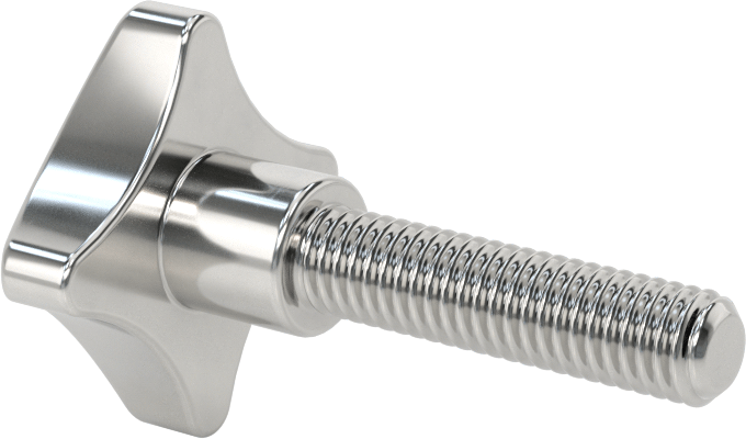 Paslanmaz Çelik Dört Kollu Topuz, 3/8"-16 Dişli 1-9/16" Uzunlukta Saplama