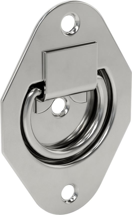 Montaj Plakalı Gömme Katlanır Çekme Kolu, Yuvarlak Tutamak, 304 Paslanmaz Çelik, 1-7/8" Tutamak Genişliği — 304 Stainless Steel, Stainles…
