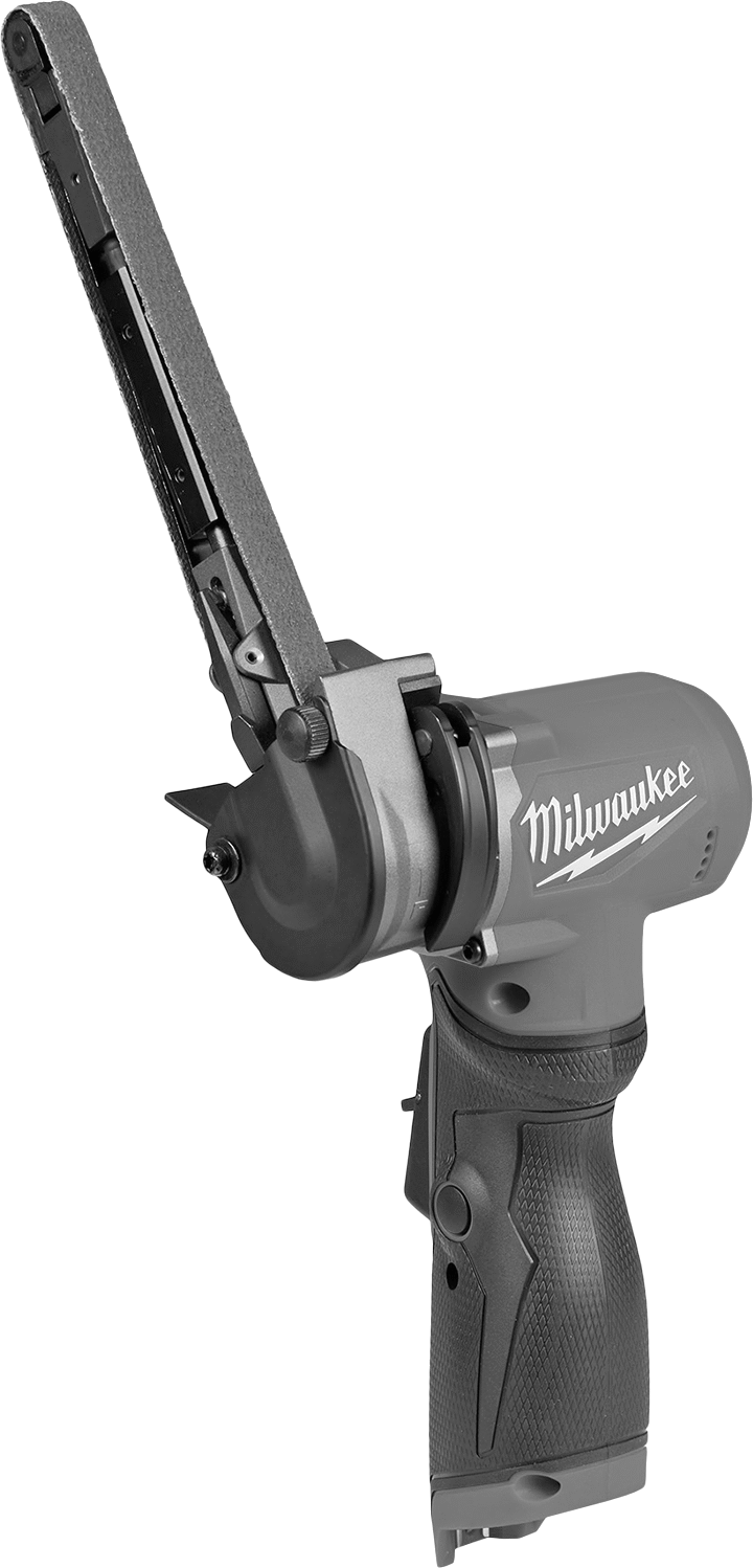 Akülü Dar Bant Zımpara Makinesi, 360 Derece Dönen Kol, Milwaukee Model Numarası 2482-20 — Pil, Kayış, Doğrusal