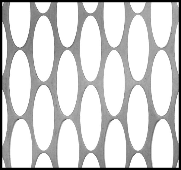 Delikli Panel, 3003 Alüminyum, Oval Desen, 36" x 40" x 0.032"