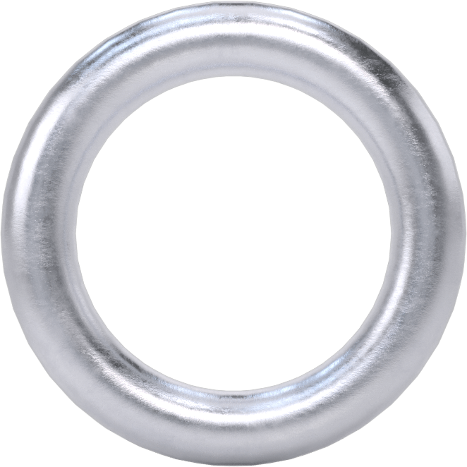 Zincir Halkası - Kaldırma Amaçlı Değildir, Nikel Kaplı Çelik, 1/8" Kalınlık, 1/2" İç Uzunluk