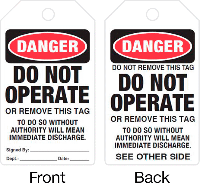 Kilitleme/Etiketleme Etiketleri, (Tehlike - Bu Etiketi Çalıştırmayın veya Çıkarmayın) — Danger—Do Not Operate or Remove This Tag, Danger—…