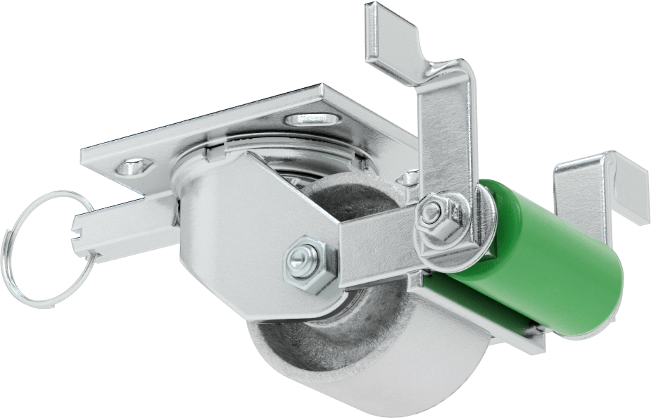 4-1/2" x 4" Plakalı Yüksek Kapasiteli Spartan Tekerlek, Frenli Döner Tekerlek, Döner Kilit, 3-1/4" Çaplı Açık Rulmanlı Metal Tekerlek — 3…