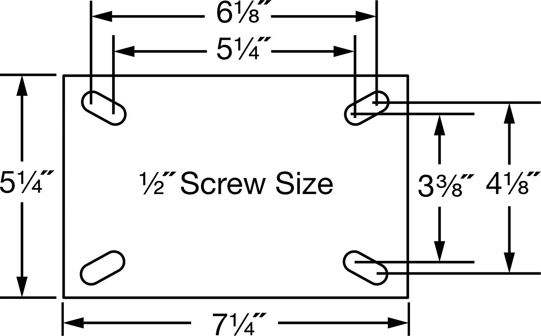 Sure-Fire Tekerlek, Yüksek Kapasiteli, 7-1/4" x 5-1/4" Plaka, Sabit, 8" Çaplı Kauçuk Tekerlek