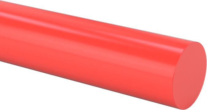 Kaygan Asetal Kopolimer, Kırmızı, 1/4" Çap