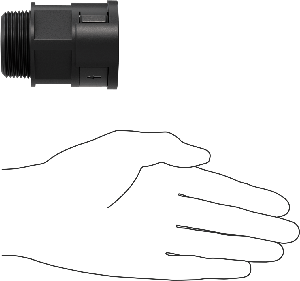 Sürekli Esnek Plastik Kanal Bağlantı Parçası, Düz, 1.67" Dış Çaplı Geçmeli Dişi x 1-1/4 NPT Erkek