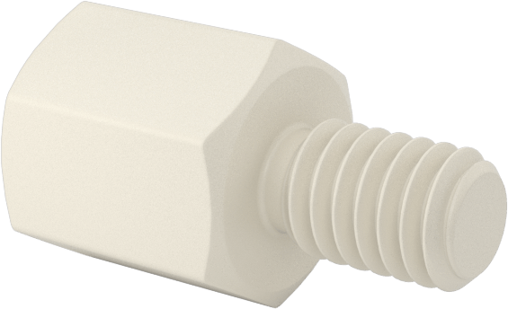 Naylon 6/6 Erkek-Dişi Dişli Altıgen Ara Parça, 4.5 mm Altıgen, 5 mm Uzunluk, M2.5 x 0.45 mm Diş