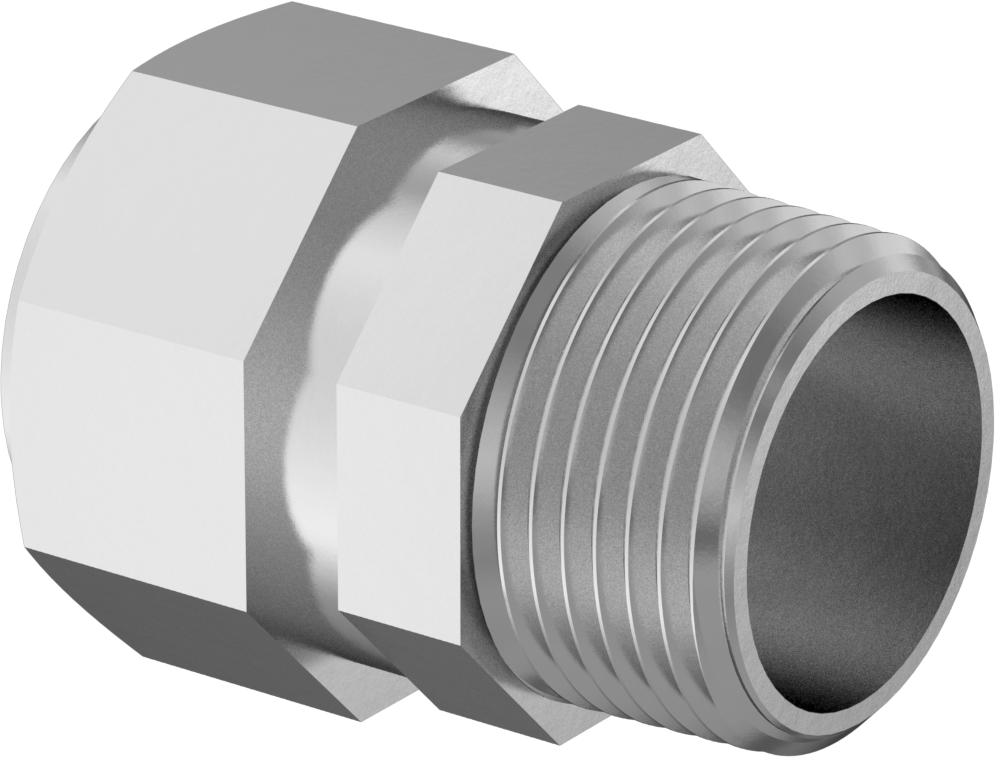 İnce Cidarlı Paslanmaz Çelik Kanal için 3/4 Anma Ölçüsü Sıkıştırmalı Düz Adaptör — Adaptör, Konektör, 316 Stainless Steel, Stainless Stee…