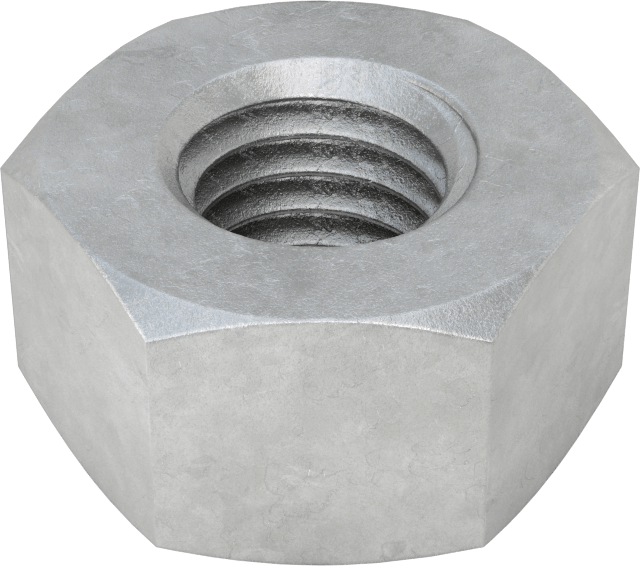 Yüksek Mukavemetli Yapısal Ağır Profilli Altıköşe Somun, Galvanizli Çelik, 1/2"-13 Diş Boyutu