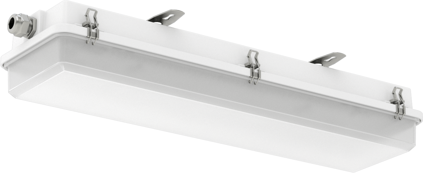 Dahili LED'li Yıkanabilir Tavan Işığı, ABD'de Üretilmiştir, Yedek Pilli, 28-1/8" Toplam Uzunluk