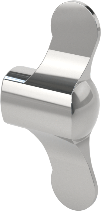 Paslanmaz Çelik İki Kollu Topuz, 10-24 Dişli Delikli — 10-24, İki adet kol, 303 Stainless Steel, Stainless Steel