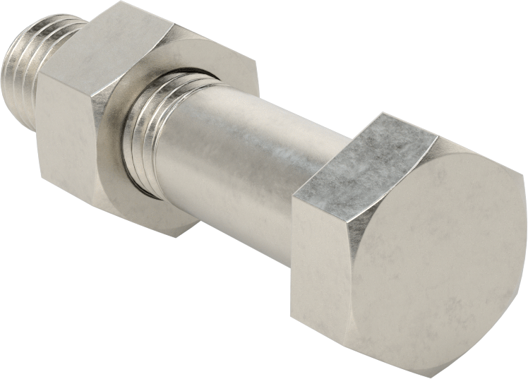 Boru Flanşları için Altıgen Vida ve Somun Kiti, 316 Paslanmaz Çelik, Sınıf 125/150, 5/8"-11 Diş, 2 Boru Boyutu için