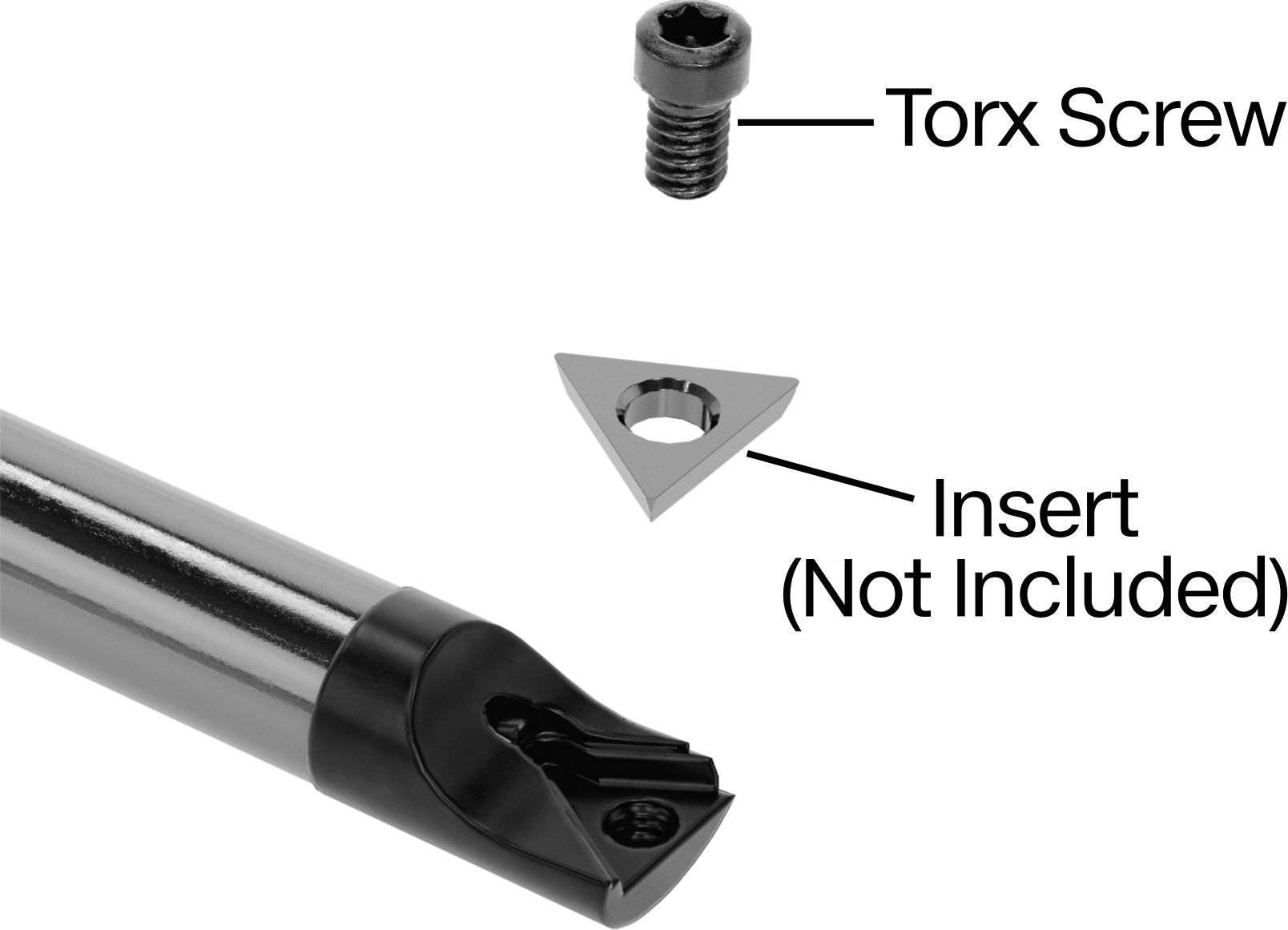 Delik Açma Karbür Uç Tutucu, Kod Fcud, Sağ Yönlü, 1/2" Şaft Çapı, 2-3/4" Toplam Uzunluk