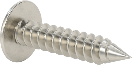 Sac Metal için Ekstra Geniş Yuvarlak Başlı Vidalar, 18-8 Paslanmaz Çelik, 10 Numaralı Vida Boyutu, 7/8" Uzunluk