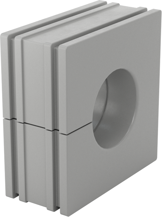 Sarmalı Kablo Tutucu, 0.79"-0.82" Dış Çaplı Bir Kablo için Büyük Kauçuk Ek Parça — Düz, NEMA 4X, IP65, Gri Kauçuk