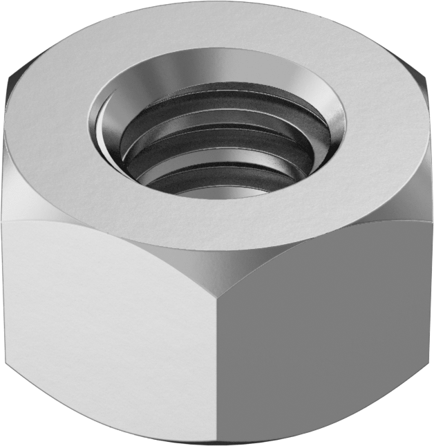 Acme Altıköşe Somun, Sol Yönlü, Çelik, 1/2"-10 Diş Boyutu, 1/2" Yükseklik