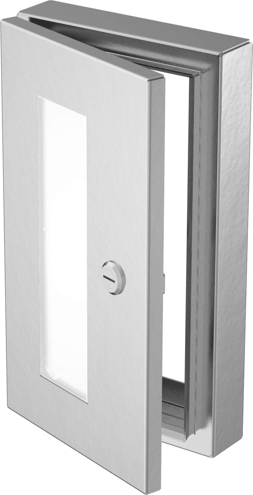 Muhafazalar için Şeffaf HMI Kapağı, Yivli Mandal Kapatma, 316 Paslanmaz Çelik, 14-3/16" Yükseklik x 8-1/8" Genişlik