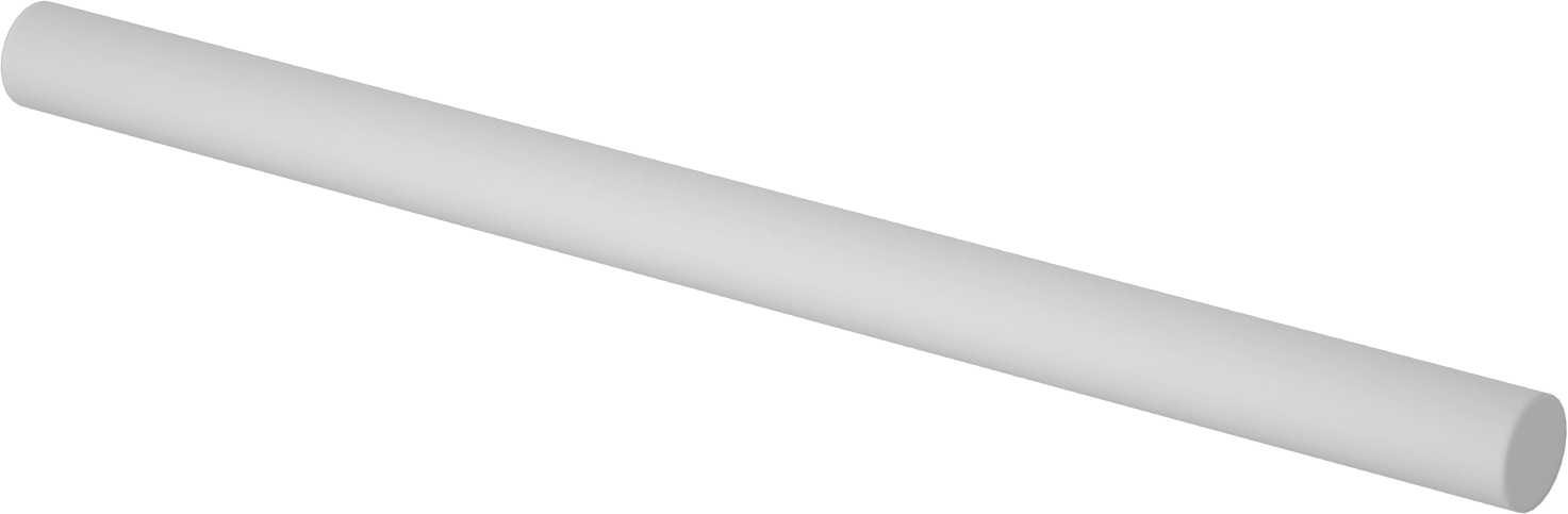 Kolay İşlenebilir Alüminyum Nitrür Seramik Çubuk, 3/8" Çap, 6 inç Uzunluk
