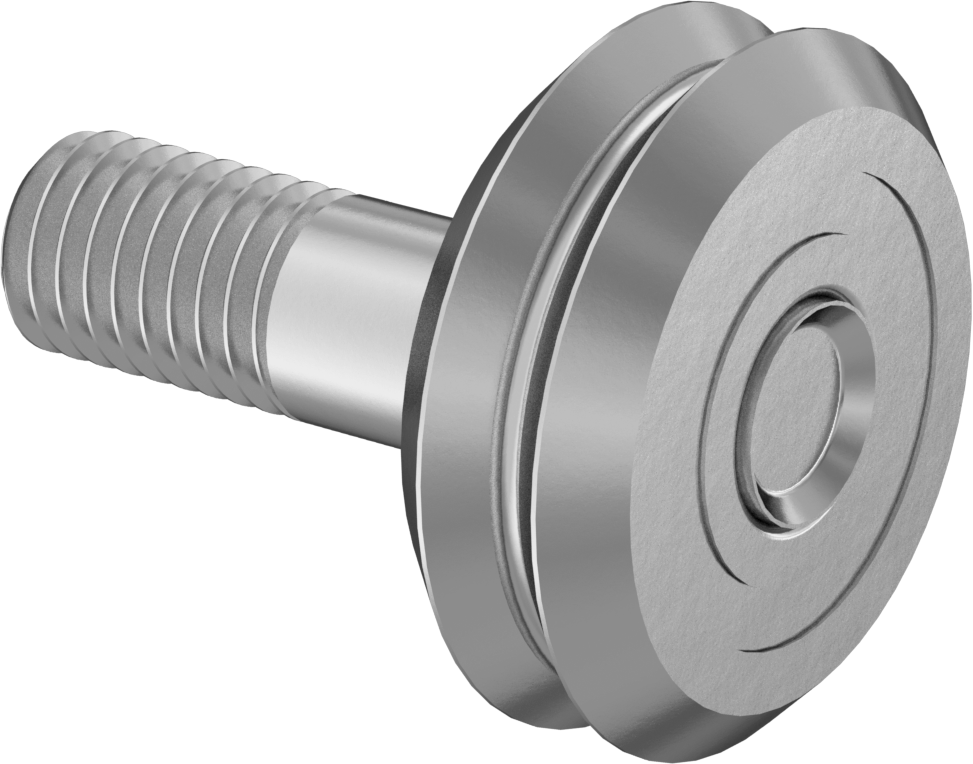 Hijyenik Dişli V-Oluklu Ray Makarası, Ayarlanabilir Omuzlu, 31 mm Çap x 11 mm Genişlikte Silindir