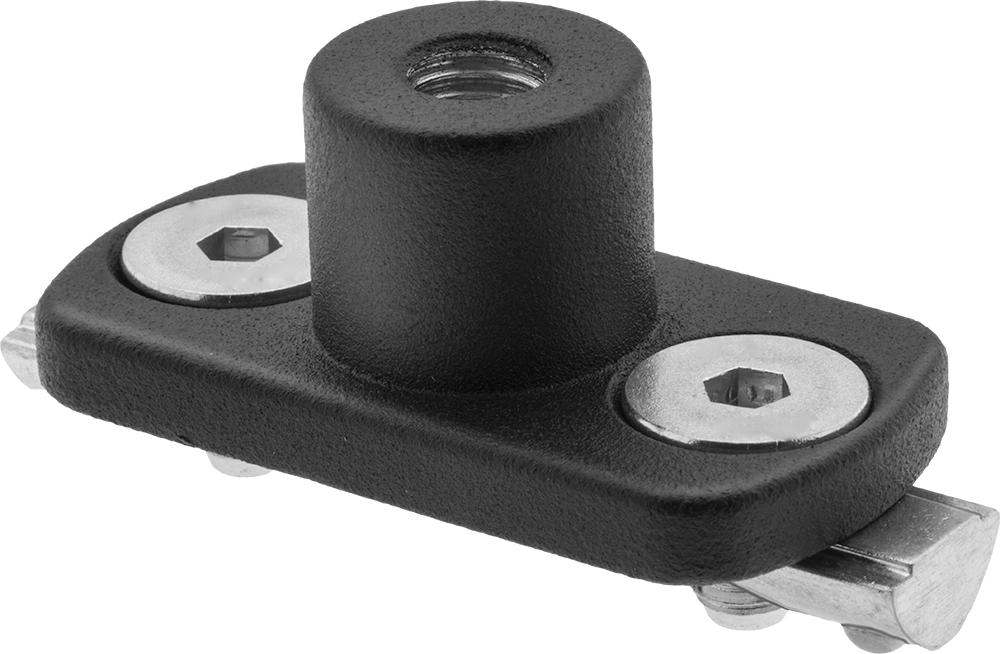 T-Yivli Çerçeveleme için M10 Dişli Montaj Tabanı — Çelik, M10 × 1.5mm, M8
