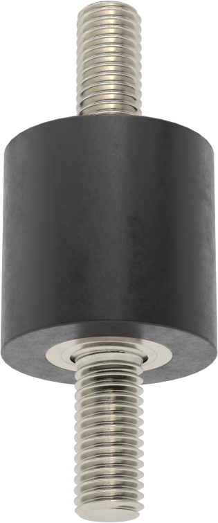 Doğal Kauçuk Titreşim Sönümleyici Sandviç Montaj, M8 x 1.25 mm Dişli 304 Paslanmaz Çelik Saplama, 85 lbs. Kapasite