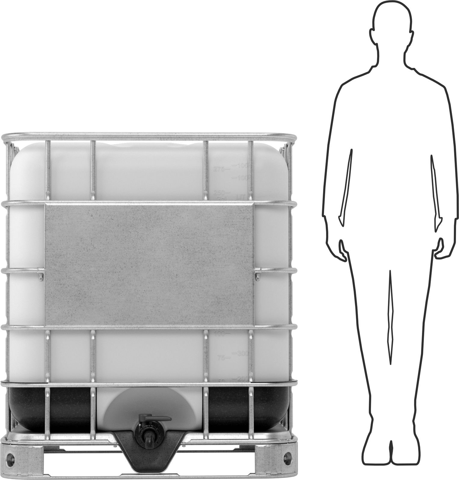 UV Dayanıklı UN Uyumlu Nakliye Tankı, 2 NPS Erkek Dişli Tahliye Bağlantılı