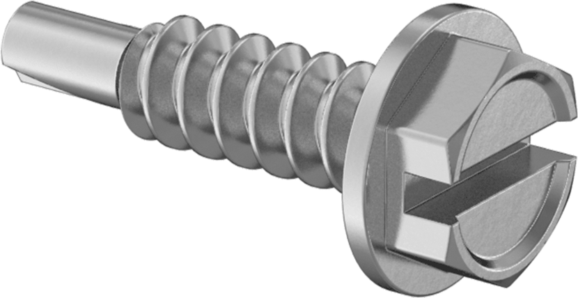 Dış Altıgen/Yivli Başlı Delme Vidaları, Metal için, Çinko Kaplı Çelik, 10 Numaralı Boyut, 3/4" Uzunluk — No. 10, 3⁄4", Delme