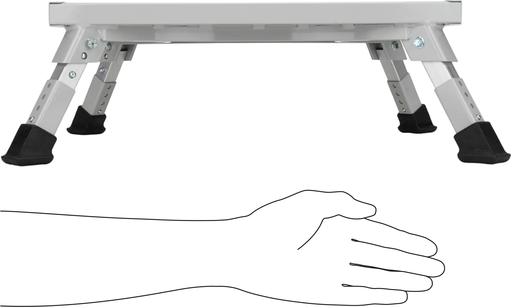 Katlanabilir Basamaklı Tabureler, 7" ila 8" Yükseklik x 24-1/2" Genişlik x 20" Derinlik Toplam