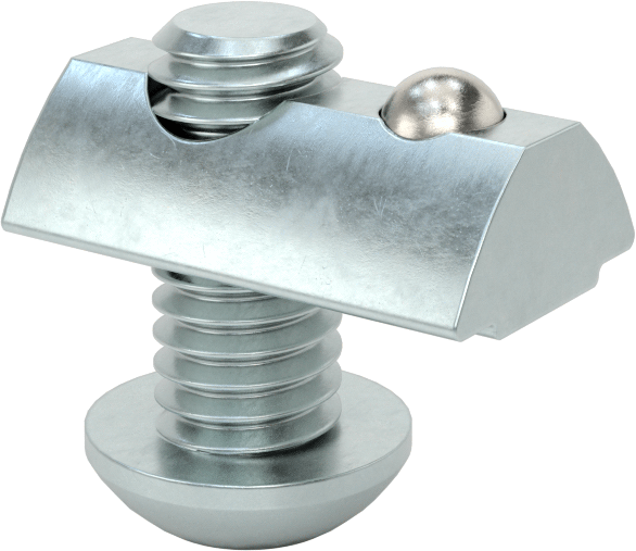 T-Yivli Çerçeve, Kendinden Hizalamalı Bilyalı Somun ve Düğme Başlı, 1.5 inç ve 40 mm Ray