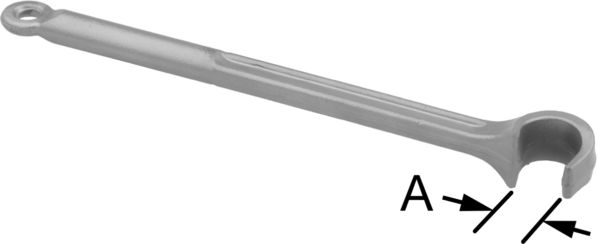 Valf Tekerlek Anahtarı, Çelik, 1" Açıklık Genişliği, 15" Toplam Uzunluk