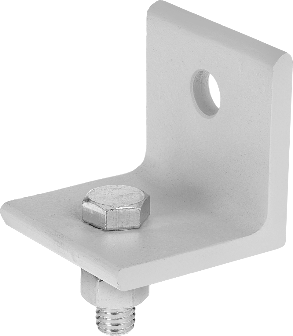 Kapılar için Makaralı Ray için Bej Duvar Montaj Adaptör Braketi, Perdeler ve Şerit Kapılar — Braket, 600 lb., Curtains, Doors, Strip Doors